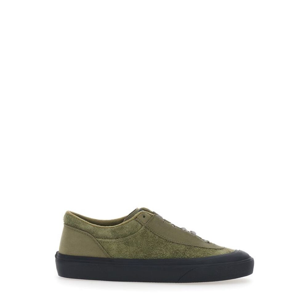 Stone Island Men Green Low Top Sneakers With Logo On The Tongue In Suede For Men